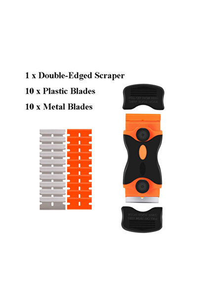 Choice1 Kit 21pcs Glass Cleaning Scraper Tool with Metal Plastic Razor Blades...