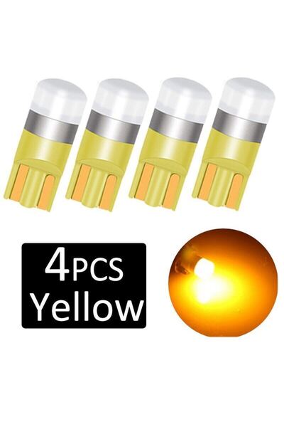 Choice5 مصباح سقف السيارة T10 أصفر 4 قطع فائق السطوع 3030 SMD T10 LED W5W، مص...