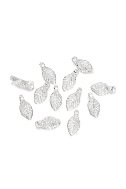 Choice3 White 100pcs Acrylic Leaf Shaped Charms Colored Leaves Spacer Beads f...