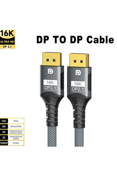 Choice 2M 16K DP2.1-1060 16K DP Cable 8K@120Hz/60Hz 4K@240Hz 80Gbps Displaypo...