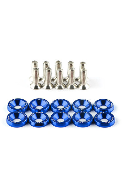 Choice7 Blue Universal M6 10Pcs Car Modified Hex Fasteners Fender Washer JDM ...