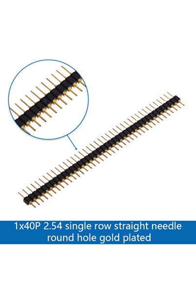 Choice3 2.54 1row male gold 5PCS 1*40p Single Row Male Female PCB Round Pin H...