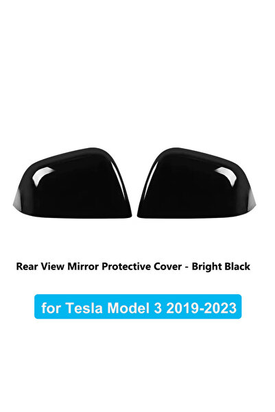 Choice1 Paint Black Rearview Mirror Cover For Tesla Model 3 Highland 2019-202...