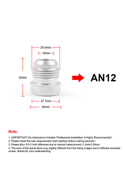 Choice1 AN12 AN3 AN4 AN6 AN8 AN10 AN12 AN16 AN20 Aluminum Weld On Fitting Bun...