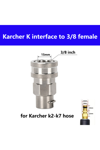 Choice3 A Pressure Washer Swivel Adapter 3/8 Quick Plug Set for Karcher Hose ...