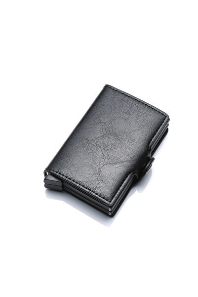 choice2 Black Carbon Fiber Holder Mens Double Anti Rfid Bank Cardholder Case ...