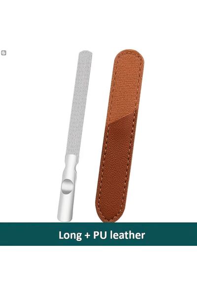 Choice Long Stainless Steel Double-sided Nail File With Bamboo Handle Nail Po...