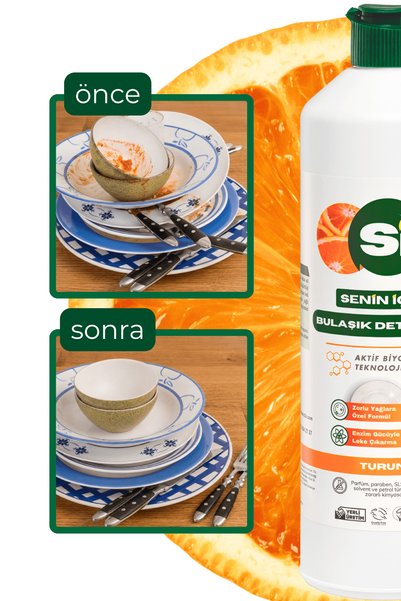 Sİ Senin İçin %100 Doğal Bulaşık Deterjanı Turunç Yağlı 750 Ml