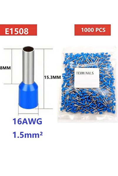Choice7 blue-E1508 packaged Tubular Crimp Terminals Electrical Wire Cable Fer...