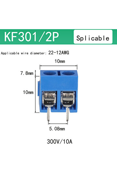 Choice18 50PCS KF301-2Pins 50pcs/10pcs kf350-2p 3p 3.5mm 300v 10A Pitch 2 3 P...