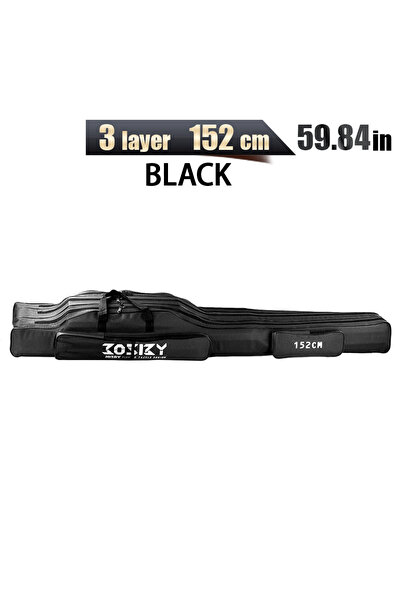 Choice5 152CM 3 Layer Black Fishing Rod Bags 60/100/122/150/152/180CM Tackle ...