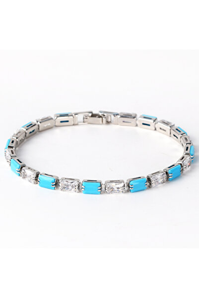 Choice6 style H silver Blue Turquoise Bracelet 18K Gold Plated Waterproof Bra...