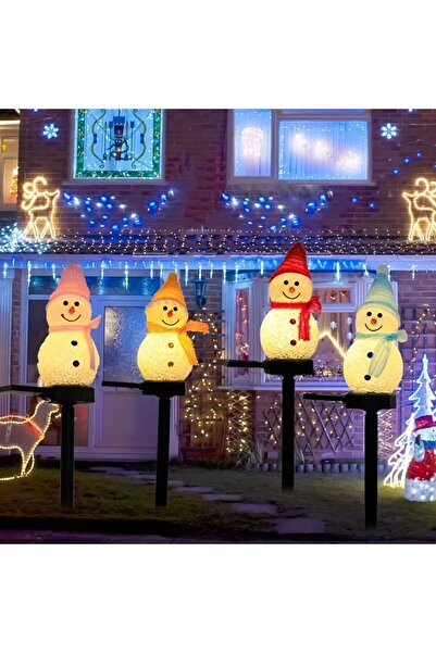 Choice Blue Warm White LED Snowman Solar Garden Light Outdoor Ground Stake Li...