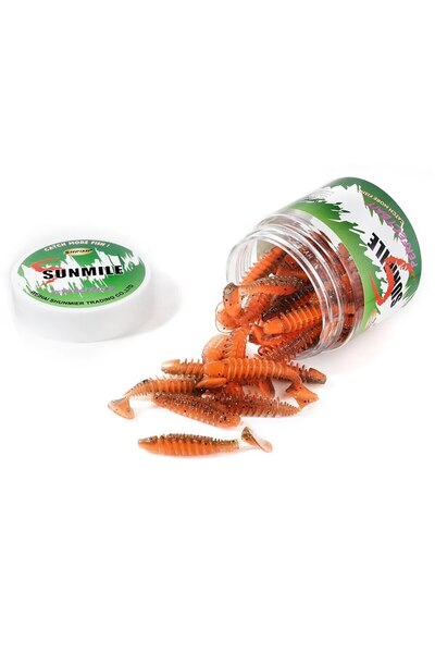 Choice Orange SUNMILE Fishing Soft Bait Worm Artificial Baits 4cm/0.6g 20pcs ...