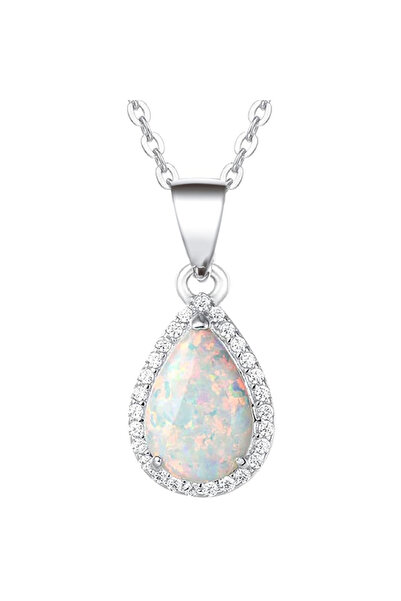 Choice 45cm XL1274 Huitan Pear Imitation Opal Pendant Necklace for Women Eleg...
