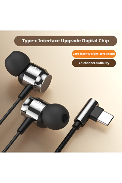 Choice3 black type-C EARDECO For Headphones HiFi Sound In-ear USB Type C 3.5m...