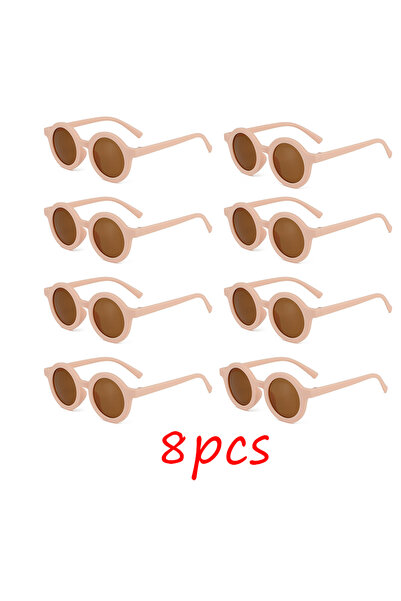 Choice pink-8pcs Children's sunglasses, inset style round frame, 1-7 year old...