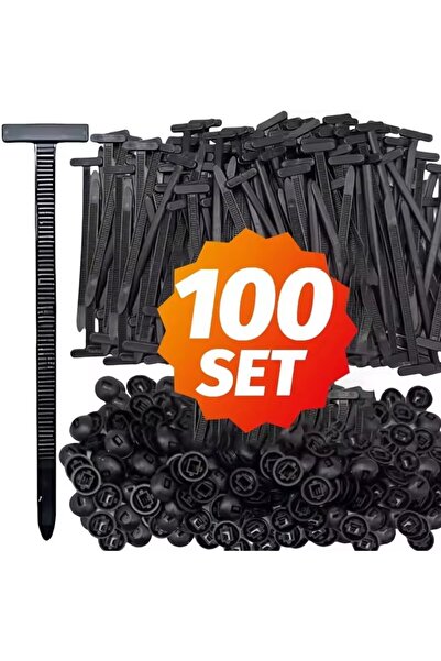 Choice4 100set Nylon Push Mount Cable Tie Zip Fastener Auto Car Fender Engine...