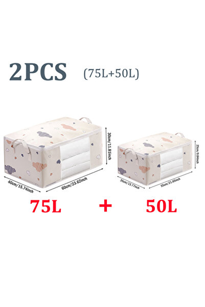 Choice 2PCS 50L and 75L Quilt Clothes Big Capacity Storage Bag Quilt Bedding ...