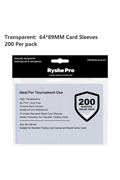 Choice3 64x89 transparent 25pcs Top Loaders 200pcs Trading Card Sleeves 35pt ...