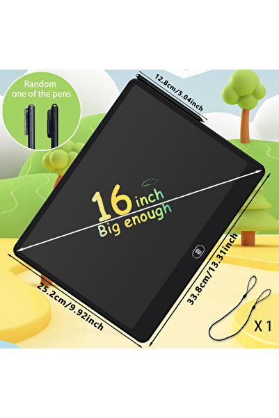 Choice 16 inch black 11/13/16 Inch Kids Chalkboard LCD Writing Board Tablet D...