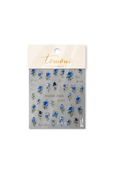 Choice 1pcs to3706-j Japanese Vintage Red & Blue Rose Flower Laser Gold Silve...