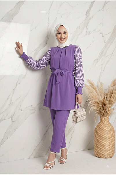 esmaboutique Kadın Ikili Takım Zebra Desenli Kolu