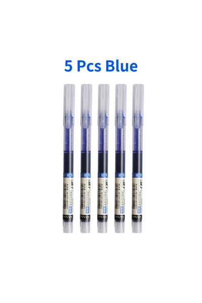Choice 5 blue pen 3-5Pcs Straight Liquid Gel Pen Quick-drying, Large-capacity...