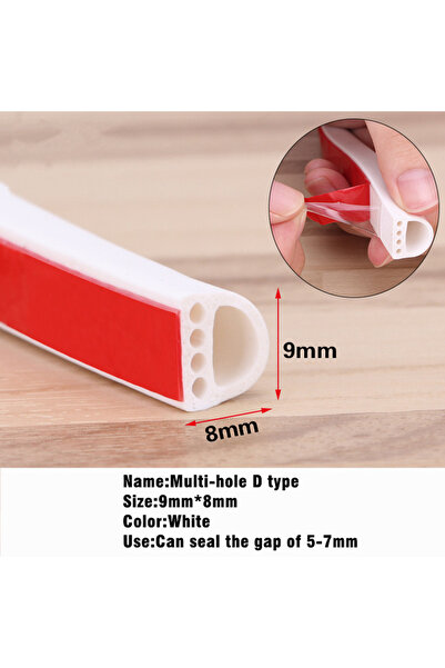 Choice9 شريط عازل للطقس من السيليكون الأبيض الجديد 6M 9X8mm، شريط عازل من الن...