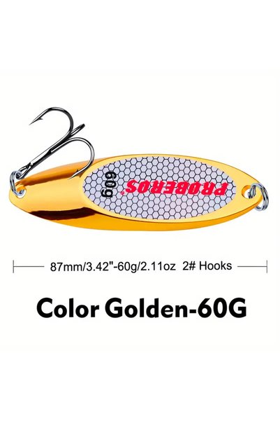 Choice Gold 60G 1pc Metal Spinner Spoon Trout Fishing Lure Hard Bait Sequins ...