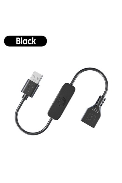 Choice كابل USB أسود مع مفتاح تشغيل/إيقاف، تمديد كابل USB للمصباح والمروحة، خ...