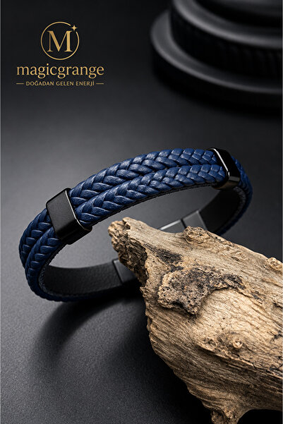 magıcgrange Men's Genuine Leather Bracelet with Exclusive Design – Stylish, C...