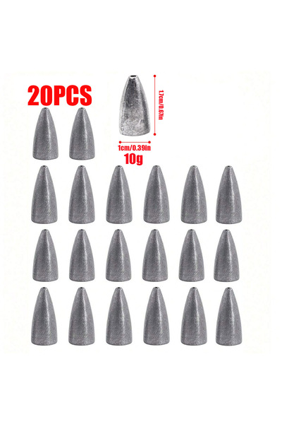 Choice 20PCS 10g lead Weight Lead Sinker Kit Bullet Fishing Sinker Weight Wor...