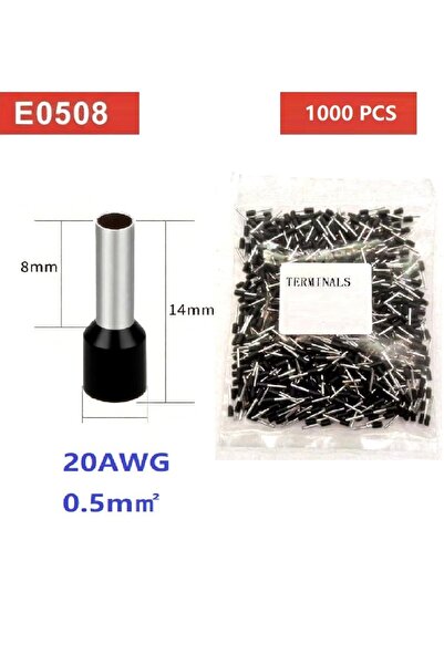 Choice1 black-E0508 packaged Tubular Crimp Terminals Electrical Wire Cable Fe...