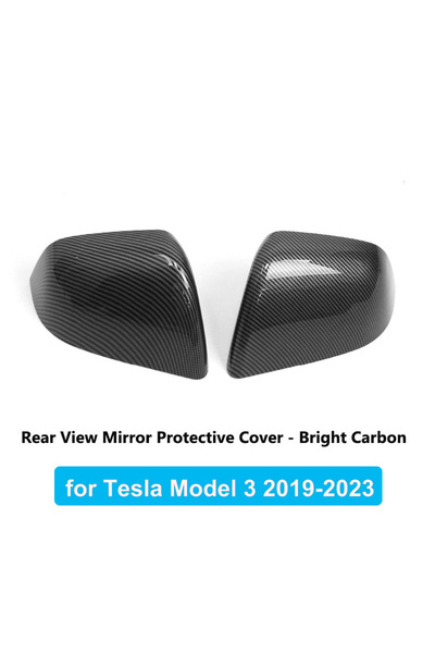 Choice3 Light Carbon Rearview Mirror Cover For Tesla Model 3 Highland 2019-20...