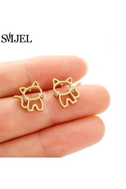 Choice Black Color 690 Cute Animal Earings Multiple Stainless Steel Cat Stud ...