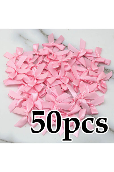 Choice 4cm Pink (50 Pcs) 4*4cm Colourful Ribbon Bows Small Size Polyester Sat...