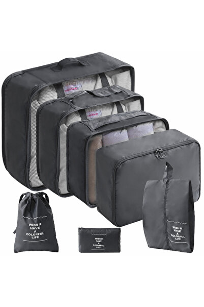 Choice 7pcs Black 10/7 Pcs Set Travel Organizer Storage Bags Suitcase Packing...