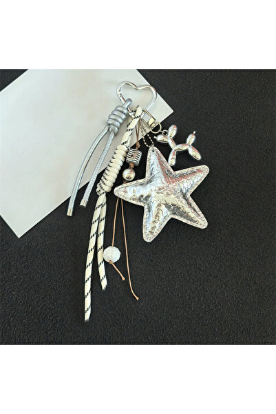 Choice4 silver Multicolor Luxury Flat Keychain Bag pu Leather Five-Pointed St...