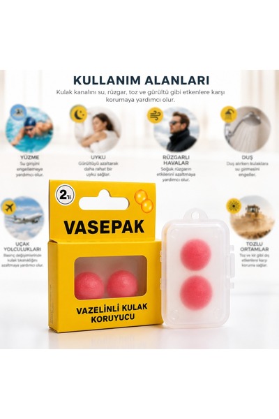 VASEPAK Kulak Tıkacı 2'li  Vaal001