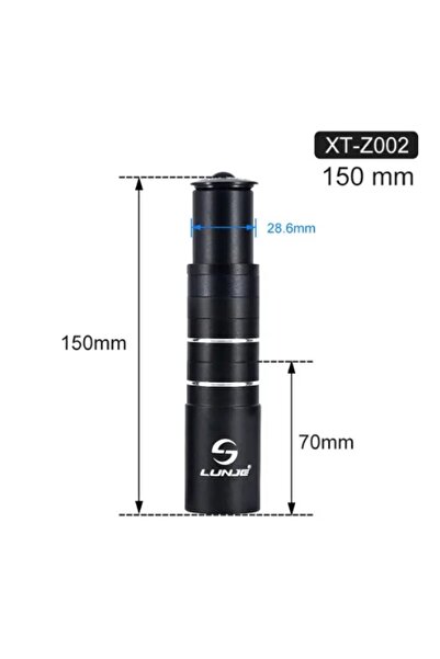 Choice 150mm Bicycle Fork Stem Height Extender 90/115/150/180/210mm Aluminum ...