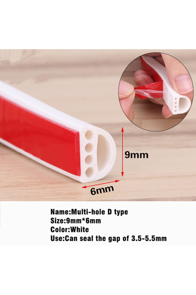 Choice3 شريط عازل للطقس من السيليكون الأبيض الجديد 6M 9X6mm، شريط عازل من الن...