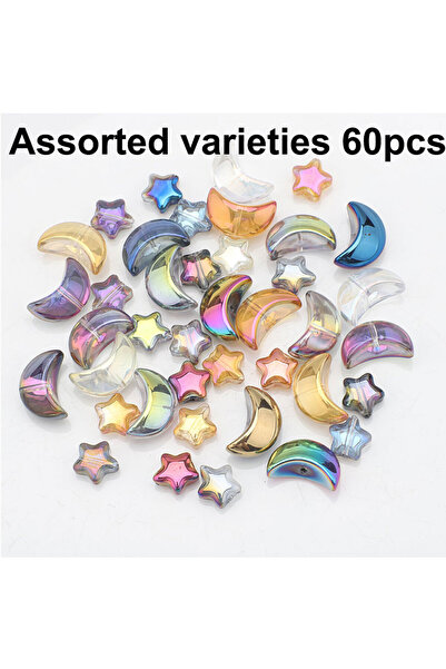 Choice4 K60pcs 10/30/60pcs Randomly Colored Star Moon-shaped Decorative Beads...