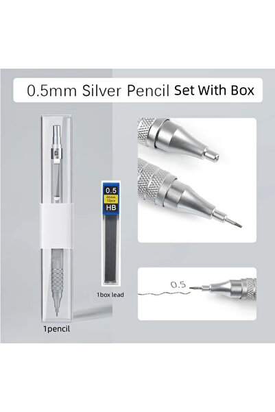 Choice 0.5mm silver set 0.3 0.5 0.7 2.0mm Art Drawing Automatic Pencils Low C...