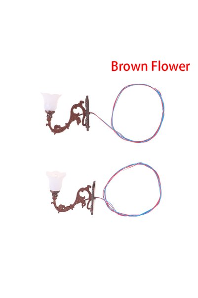 Choice5 A6 2pcs Dollhouse Wall Lamp Model Garden Yard Chandelier Sand Table L...