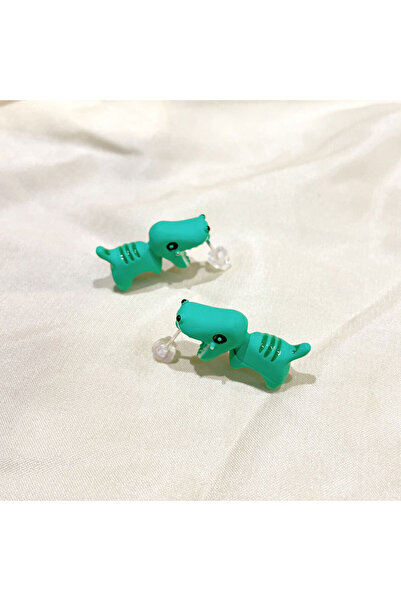 Choice Green dinosaur 2pcs/1pair Animal Cartoon Stud Earring For Women Cute D...