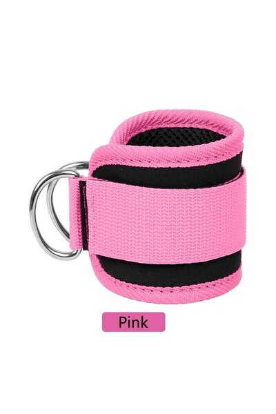 Choice Pink Fitness Ankle Straps Adjustable D-Ring Support Cuffs Gym Leg Stre...