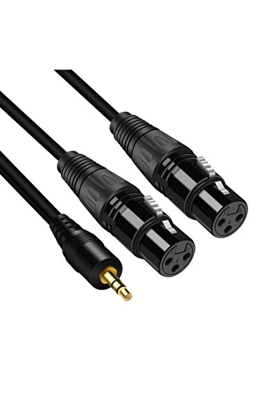 Choice7 كابل صوت 1 متر من 3.5 مم إلى 2XLR أنثى، مقبس 3.5 مم إلى XLR، مقسم XLR...
