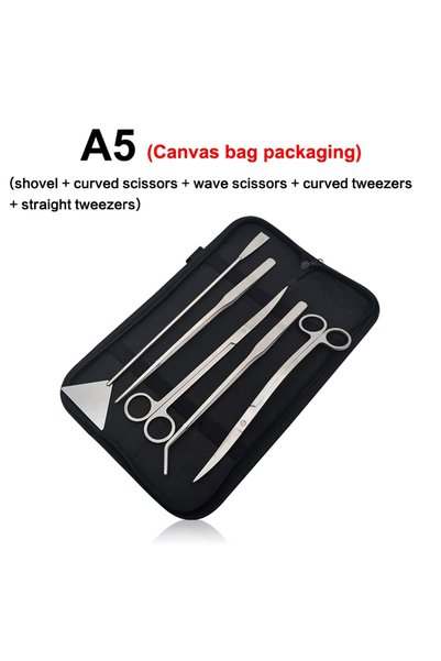 Choice6 A5 Aquarium Scissor Tools Set Wave Scissors Tweezers Plants Grass Sta...