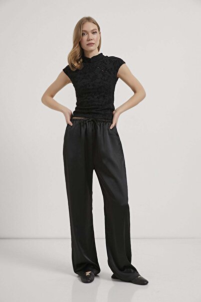 Arma Life Armalife 5014 Satin Women's Pants with Belt Tie Detail